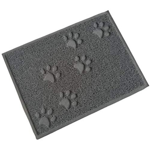 July miracle Pet Food Mat, Dog cat Nonslip Feeding Tray, Gray