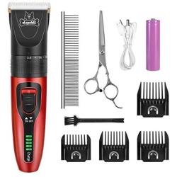 Slopehill Dog Clippers, Cordless Dog Grooming Kit USB Rechargeable Electric Pets Hair Trimmers Professional Shaver Shears for Dogs and Cats, Quiet, Washable, with LED Display