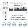 FUNFLOWERS Dog Hair Clippers Rechargeable Quiet Design, 5 Adjustable Blade + 4 Guide Combs, High Power Cordless Pet Hair Grooming Kit, for Dogs Cats with Thick & Heavy Coats