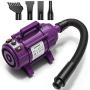 Burano Dog Dryer, High Velocity Pet Hair Dryer, 4.0HP Stepless Adjustable Speed Dog Hair Force Dryer for Dogs, Cats & More, Powerful Pet Blower with Heater