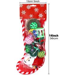 PETUOL Christmas Stocking Cat Toys, 12PCS Xmas Cat Toy with Squeaky Toys, Cat Teaser