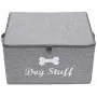 Geyecete Canvas Fabric Pet Toy Bin and Accessory Storage Bin with Lid and Zipper, Collapsible Organizer Storage Basket Geyecete Canvas Fabric Pet Toy Bin and Accessory Storage Bin with Lid and Zipper, Collapsible Organizer Storage Basket