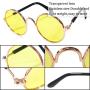 8 Pcs Pet Sunglasses Retro Funny Round Metal Prince Glasses Set for Small Cats Dogs Cosplay Toys Photos Props Accessories