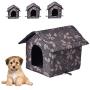 hdee Cat Houses - Warm Waterproof Outdoor House Cat Shelter, Oxford Cloth Home for Pets Sleeping in Garages, Porches, Barns, Balconies, Corridors at Home