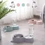 HappyCat Small Pets Water and Food Bowl Set, Dogs Cats Feeder Bowl and Automatic Water Dispenser Double Pet Bowls with Automatic Waterer Bottle for Small or Medium Size Dogs Cats