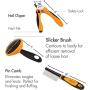 Friends Forever 6 in 1 Professional Pet Grooming Kit Box - Cats Dogs Nail Clippers & File, Wire Dog Brush/Slicker Brush, Deshedding Tool, Dematting Comb, Undercoat Rake …, SYNC66-0047UPC