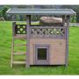 AA-GWCWWWL Outdoor Cat Wooden House Lodge, Ideal Cat Condo, Weatherproof Cat Shelter, Grey Pet Wooden Maisonette Shelter,Internal Dimensions:344539cm