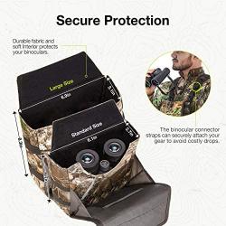 TIDEWE Bino Harness with Rangefinder Pouch & Rain Cover, Durable Lightweight Portable Binocular Pack, Comfortable Large & Small Bino Chest Harness for Hunting, Hiking (Realtree Edge Camo & Brown)