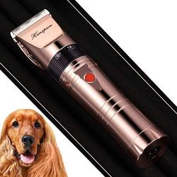 HANSPROU Dog Shaver Clippers High Power Dog Clipper for Thick Heavy Coats Low Noise Plug-in Pet Trimmer Pet Professional Grooming Clippers with Guard Combs Brush for Dogs Cats and Other Animals