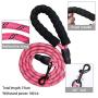 YIMEIS Dog Harness and 5 FT Leash Set, No Pull Adjustable Pet Harness with Easy Control Handle, Reflective Oxford Dog Vest for Medium Dogs Walking Training (M, Pink)