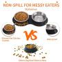 MyAvenue-Dog Food Bowls & Cat Bowls Non Skid, Stainless Steel Dog Bowls Medium Sized Dogs with Non Slip Dog Dish Silicone Mat & Collapsible Dog Bowl Set
