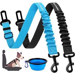 Dog Seat Belt,2 Pack Pet Car Seat Belts Adjustable Heavy Duty & Elastic Vehicle Dog Safety Belt Harness for Travel Daily Use - Compatible with Any Pet Harness