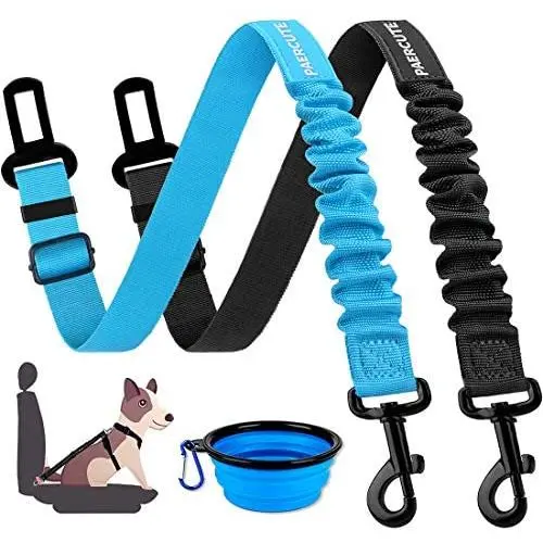Dog Seat Belt,2 Pack Pet Car Seat Belts Adjustable Heavy Duty & Elastic Vehicle Dog Safety Belt Harness for Travel Daily Use - Compatible with Any Pet Harness