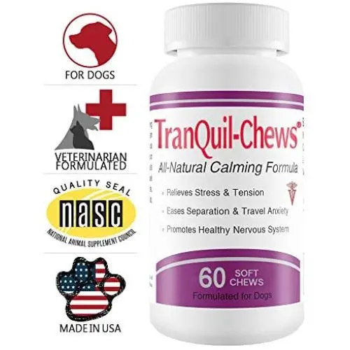 TranQuilTabs for Dogs Relives Stress and Tension Ease Tranvel Anxiety Promotes Healthy Nervou TranQuilTabs for Dogs Relives Stress and Tension Ease Tranvel Anxiety Promotes Healthy Nervou
