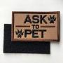 Set of 2 Service Dog/Ask to Pet Embroidered Tactical Patch Badge for Dog Pet Tactical K9 Harness Vest (Ask to Pet Brown)