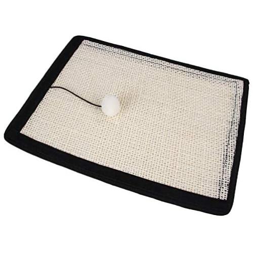 APAPET Cat Scratching Mat,Natural Sisal Furniture Protector Scratch Pad Couch Shield with Cat Ball for Sofa,Carpet,Chair,M Size