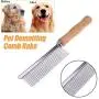 Pet Comb,Stainless Steel Wood Handle,Cat Grooming Comb,Dog Cleaning Comb,for Pet Hair Care Supplies