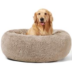 HACHIKITTY Dog Beds Calming Donut Bed, Puppy Dog Bed Large Dogs, Faux Fur Dog Bed Joint Relief