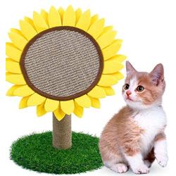 pawstrip Cat Scratching Post Sunflower, Natural Sisal Kitty Claw Scratching Post - 18'' x 15'' Cute Interactive Round Scratcher Board Activity Pad Toys for Kitten & Cat