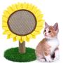 pawstrip Cat Scratching Post Sunflower, Natural Sisal Kitty Claw Scratching Post - 18'' x 15'' Cute Interactive Round Scratcher Board Activity Pad Toys for Kitten & Cat