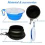 Collapsible Dog Bowl for Travel, 2 Pack Cat Food Bowls Dog Water Bowls with Lids, Portable Collapsable Pet Feeding Cup Dish for Walking Camping Kennels (450ML,15OZ)