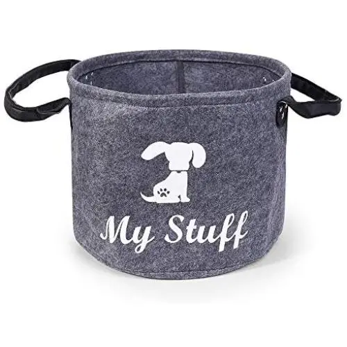 DOZCA Dog Toy Storage, Round Felt Dog Toy Bin Large for Puppy Gifts, Leashes and Food, Foldable Toy Storage for Dogs DOZCA Dog Toy Storage, Round Felt Dog Toy Bin Large for Puppy Gifts, Leashes and Food, Foldable Toy Storage for Dogs