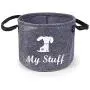 DOZCA Dog Toy Storage, Round Felt Dog Toy Bin Large for Puppy Gifts, Leashes and Food, Foldable Toy Storage for Dogs DOZCA Dog Toy Storage, Round Felt Dog Toy Bin Large for Puppy Gifts, Leashes and Food, Foldable Toy Storage for Dogs