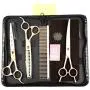 LILYS PET Professional PET Dog Grooming Scissors Cutting&Curved&Thinning Shears,Round Hole Design, Shark Teeth Thinning Scissor