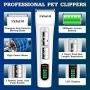 Petural Pet Hair Clippers-Dog Grooming Clippers Powerful-3 Speed Cordless Dog Clippers for Grooming Rechargeable-Professional Dog Trimmers Clippers-Heavy Duty for Small/Medium/Large Dogs&Pets
