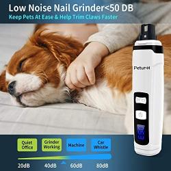 Petural Dog Nail Grinder Low Noise Pet Nail Grinder Adjustable 2-Speed Dog Nail Trimmer - Rechargeable Painless Paws Smoothing, Trimming Tool & Nail Grinder for Cats, Large, Medium & Small Dogs