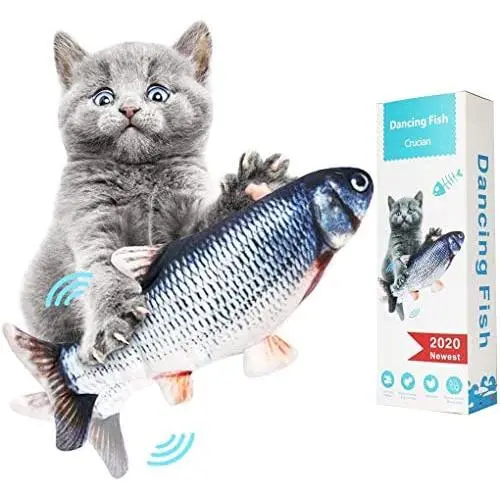 Electric Fish Cat Toys, Realistic Plush Simulation Electric Wagging Fish Cat Toy Catnip Kicker Toys, Funny Interactive Pets Pillow Chew Bite Kick Supplies for Cat Kitten Kitty Electric Fish Cat Toys, Realistic Plush Simulation Electric Wagging Fish Cat Toy Catnip Kicker Toys, Funny Interactive Pets Pillow Chew Bite Kick Supplies for Cat Kitten Kitty