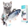 Electric Fish Cat Toys,  Realistic Plush Simulation Electric Wagging Fish Cat Toy Catnip Kicker Toys, Funny Interactive Pets Pillow Chew Bite Kick Supplies for Cat Kitten Kitty