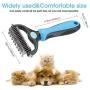 VWMYQ-Pet Grooming Tool - 2 Sided Undercoat Rake for Cats and Dogs - Safe Dematting Comb for Easy Mats & Tangles Removing - No More Nasty Shedding and Flying Hair