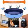 TantivyBo Hard Plastic Dog Kiddie Pool - 100% PVC Slip-Resistant 32/ 47/ 63 Foldable Outdoor Small Pools with Bath Brush for Dogs Cats and Kids