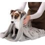 SUNLAND Microfiber Dog Towel Super Soft Pet Bath Towel Ultra Absorbent Dog Drying Towel with Embroidered Paw Print