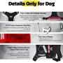 Dog Harness, No-Pull Pet Harness, Adjustable Eva Padded Dog Vest, Reflective No-Choke Pet Velcro Patch Vest with Easy Control Handle