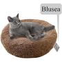 Blusea Donut Cuddler Pet Bed, Self Warming Cat Bed, Ultra-Soft Dog Calming Cushion Kennels, Washable Round Plush Sofa Bed for Cats Dogs Kittens Puppies Indoor, Diameter 15.7- 39.4