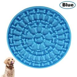 COPACHI Dog Lick Pad, Slow Treat Feeder Mat with Super Suctions, Dog Washing Distraction Device, Dog Lick Mat for Pet Bathing, Grooming, and Training, Just Spread Peanut Butter(Blue