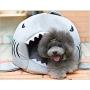 TICKOS Shark Bed for Small Cat Dog Cave Bed Removable Cushion,Waterproof Bottom Pet House (Large)
