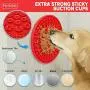 Petkoo Dog Lick Mat Set of 2 with Scrub Brush - Silicone Lick Pad for Pet Bath - Stronger Suction Cups for Shower or Tub - for Grooming, Trimming Nails, Distraction, Pet Training, Calming Anxiety