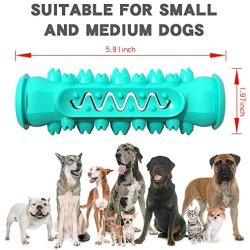 OTAN Dog Toothbrush Chew Toys Doggy Oral Dental Care Durable Rubber Brushing Stick with Cotton Bite Rope for 25-70 LBS Dogs Lake Blue