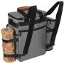 Hilike Premium Pet Travel Bag for Dog & Cat-Week Away Tote Organizer Bag for Dogs Travel-Includes 1 Dog Tote Bag,1 Dog Food Carrier Bag, 2 Silicone Collapsible Bowls,1 Blanket,1 Frisbee(Grey)