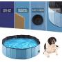 WESTERN HOME WH Foldable Dog Pools ，Plastic Kiddie Pool & Collapsible Dog Swimming Pools for Large Dogs, Portable Bathtub Pet Swimming Pool