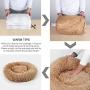 Dog Bed, Cat Calming Bed, Orthopedic Pet Donut Cuddler Round Plush Bed for Large Medium Small Dogs and Cats