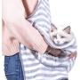 Renhe Cat Holding Apron Small Dog Cat Coral Fleece Sleeping Bag Apron Cat Carrying Apron with Pocket