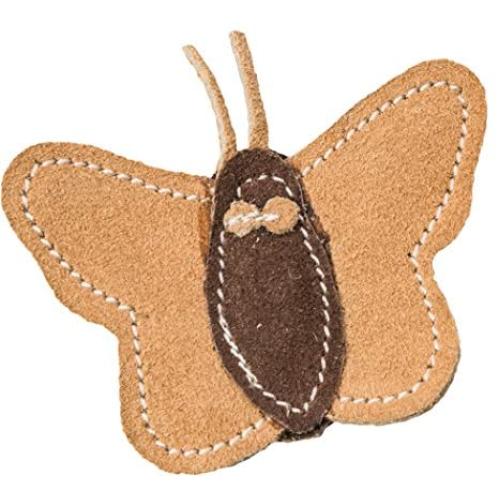 SPOT Ethical Pets Dura Fused Leather Butterfly Cat Toy, 3.5''