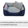 Pet Bed Dog Bed Pet Bed, Cotton Kennel Full Washable, Durable Wear Resistant, Suitable for Small and Medium Dogs Pet Waterloo (Color : Blue, Size : S(45×35×17cm))