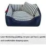 Pet Bed Dog Bed Pet Bed, Cotton Kennel Full Washable, Durable Wear Resistant, Suitable for Small and Medium Dogs Pet Waterloo (Color : Blue, Size : S(45×35×17cm))