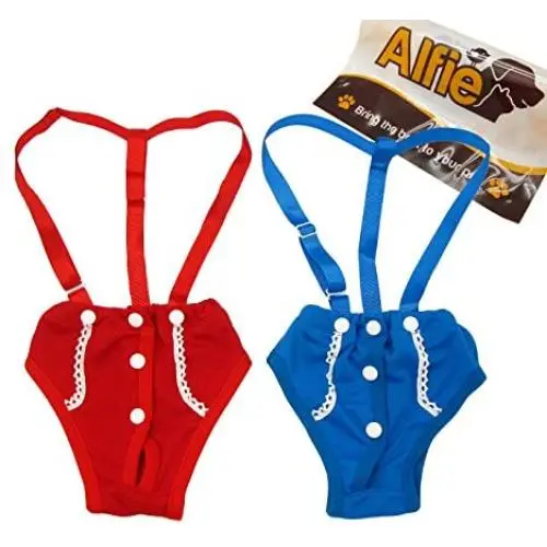 Alfie Pet - Jay Diaper Dog Sanitary Pantie with Suspender Set - Size: XS (for Girl Dogs)