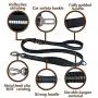 Dog Seat Belt for Car- 3-in-1 Multifunctional Pet Safety Belt Reflective Bungee Dog Car Harness with Elastic Shock Absorption Swivel Aluminum Carabiner，360° Rotating Metal Hook Clip Adjustable